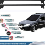 Car Roof Rack Cross Bars for Opel Combo C MVN 2001-2011 Kayak Roof Rack 4 Pcs Black