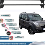 Lockable Car Roof Rack Cross Bars for Opel Combo D Tour 5D 2012-2019 4 Pcs Grey