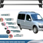 Car Roof Rack Cross Bars for Peugeot Partner 1996-2008 Kayak Roof Rack 4 Pcs Grey