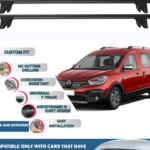 Roof Rack Cross Bars for Renault Kangoo 5D 2008-2021 Kayak Roof Rack 4 Pcs Black