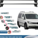Car Roof Rack Cross Bars for Volkswagen Caddy 2003-2015 Kayak Roof Rack 4 Pcs Grey