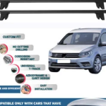 Car Roof Rack Cross Bars for Volkswagen Caddy 2015-2020 Kayak Roof Rack 4 Pcs Black