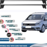 Car Roof Rack Cross Bars for Volkswagen Caddy 2015-2020 Kayak Roof Rack 4 Pcs Grey