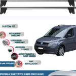 Car Roof Rack Cross Bars for Vw Caddy Combi 2021-2023 Kayak Roof Rack 4 Pcs Grey