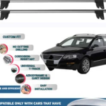 Lockable Car Roof Rack Cross Bars for Volkswagen Passat Variant B6 2005-2010, Fits Raised Roof Rails with Gap to Car Roof, Ideal Rail Carrier for Kayak Roof Rack, 2-Piece Grey