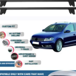 Lockable Car Roof Rack Cross Bars for Volkswagen Passat Variant B7 2010-2014, Fits Raised Roof Rails with Gap to Car Roof, Ideal Rail Carrier for Kayak Roof Rack, 2-Piece Black