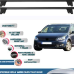 Lockable Car Roof Rack Cross Bars for Volkswagen Touran 2003-2015, Fits Raised Roof Rails with Gap to Car Roof, Ideal Rail Carrier for Kayak Roof Rack, 2-Piece Black