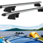 Roof Rack Cross Bars Compatible with Volkswagen Caddy Maxi 2007-2015, Fits Raised Roof Rails with Gap to Car Roof, Ideal Rail Carrier for Roof Tents, 4-Piece Silver