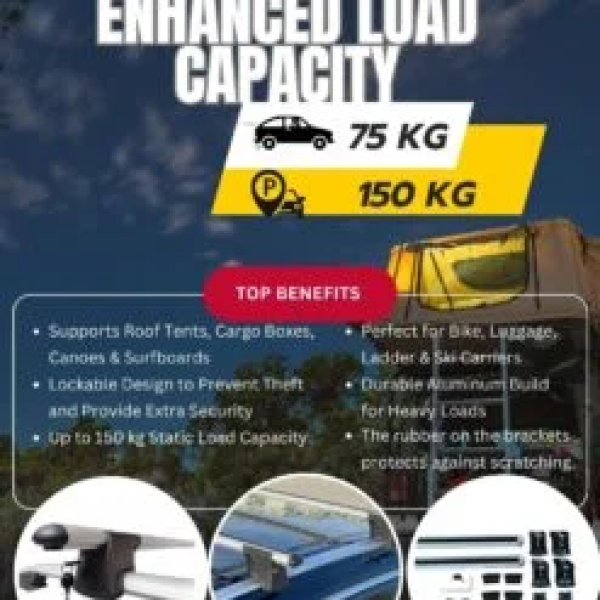 Lockable Car Roof Rack Cross Bars for Volkswagen Touareg 2010-2018, Fits Raised Roof Rails with Gap to Car Roof, Ideal Rail Carrier for Kayak Roof Rack, 2-Piece Grey