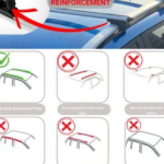 Roof Rack Cross Bars Compatible with Volkswagen Caddy 2003-2015, Fits Raised Roof Rails with Gap to Car Roof, Ideal Rail Carrier for Roof Tents, 4-Piece Black