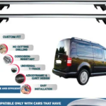 Roof Rack Cross Bars Compatible with Volkswagen Caddy Maxi Life 5D 2007-2015, Fits Raised Roof Rails with Gap to Car Roof, Ideal Rail Carrier for Roof Tents, 4-Piece Silver