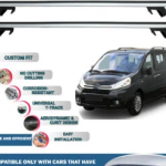 Roof Rack Cross Bars Compatible with Citroen Jumpy 2006-2016, Fits Raised Roof Rails with Gap to Car Roof, Ideal Rail Carrier for Roof Tents, 4-Piece Silver