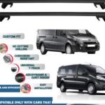 Roof Rack Cross Bars Compatible with Toyota Proace 2013-2016, Fits Raised Roof Rails with Gap to Car Roof, Ideal Rail Carrier for Roof Tents, 4-Piece Black