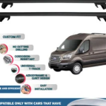 Roof Rack Cross Bars Compatible with Ford Transit And Van 2014-2024, Fits Raised Roof Rails with Gap to Car Roof, Ideal Rail Carrier for Roof Tents, 4-Piece Black