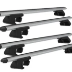 Roof Rack Cross Bars Compatible with Ford Transit Courier Van 2014-2023, Fits Raised Roof Rails with Gap to Car Roof, Ideal Rail Carrier for Roof Tents, 4-Piece Silver
