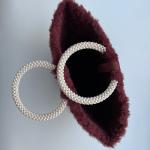 Knot Wine Pearl Tote Hand Made Bag