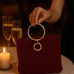 Knot Burgundy Halo Clutch