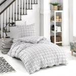 Bellamons Flannelette Single Quilt Duvet Cover Set With Pillowcases – Grey Stripe