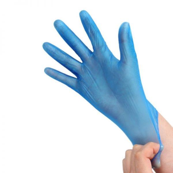 Blue Vinyl Powder Free Medium Gloves x100